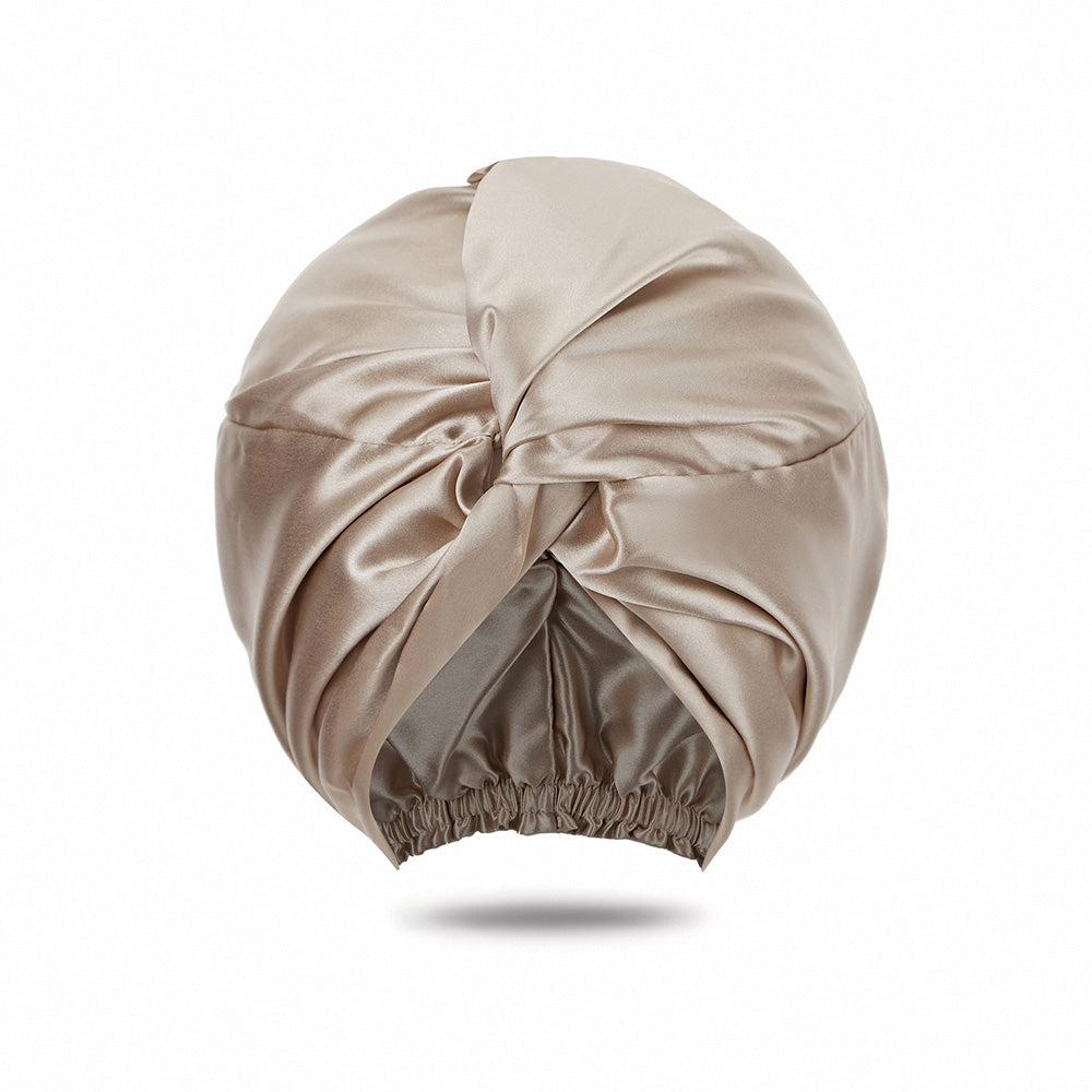vazasilk double layer silk bonnet champagne