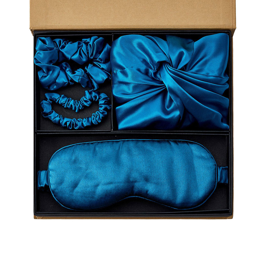 Silk Bonnet with Eye Mask Gift Set - Solid Color