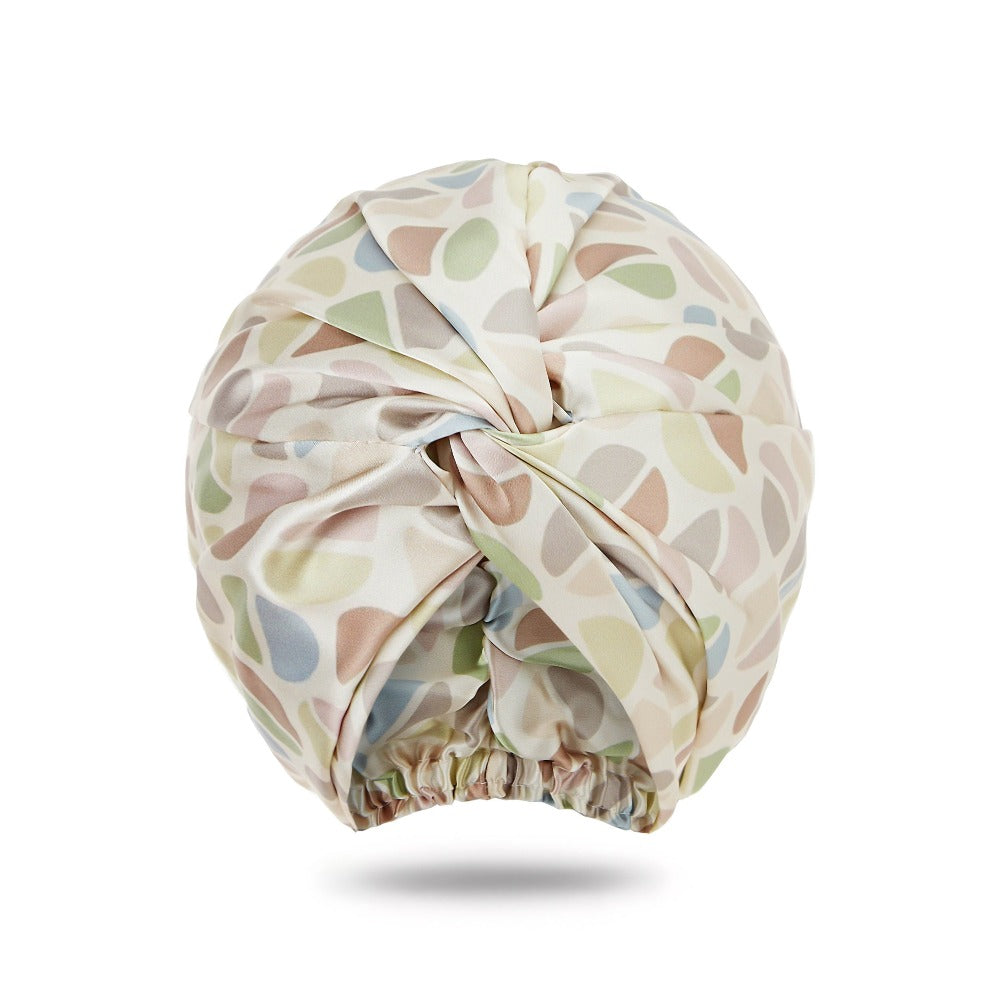 vazasilk double layer silk bonnet Red Polka Dots