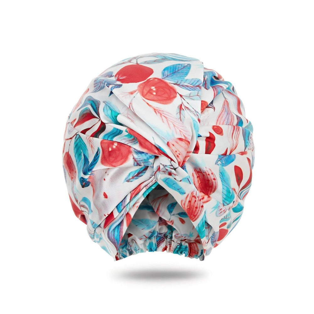 vazasilk double layer silk bonnet Red Pomegranate Flower