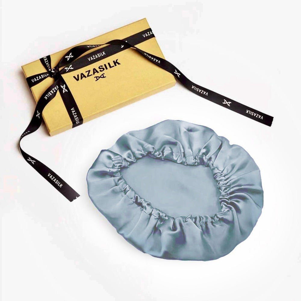 vazasilk single layer silk bonnet light blue
