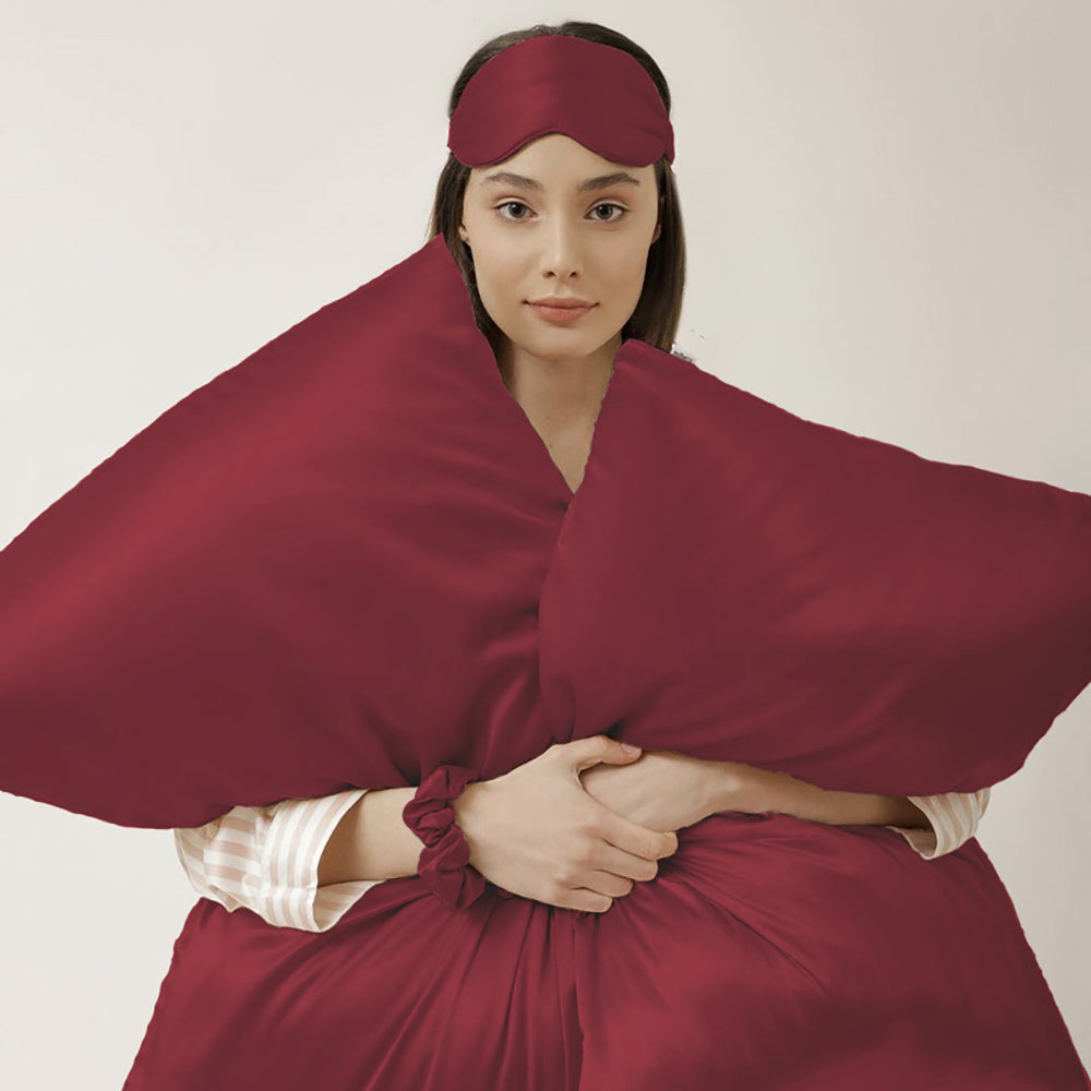 22 Momme Silk Pillowcase - Burgundy Red