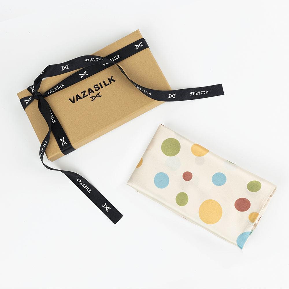 Blue Dots Pure Mulberry Silk Pillowcase - VAZASILK