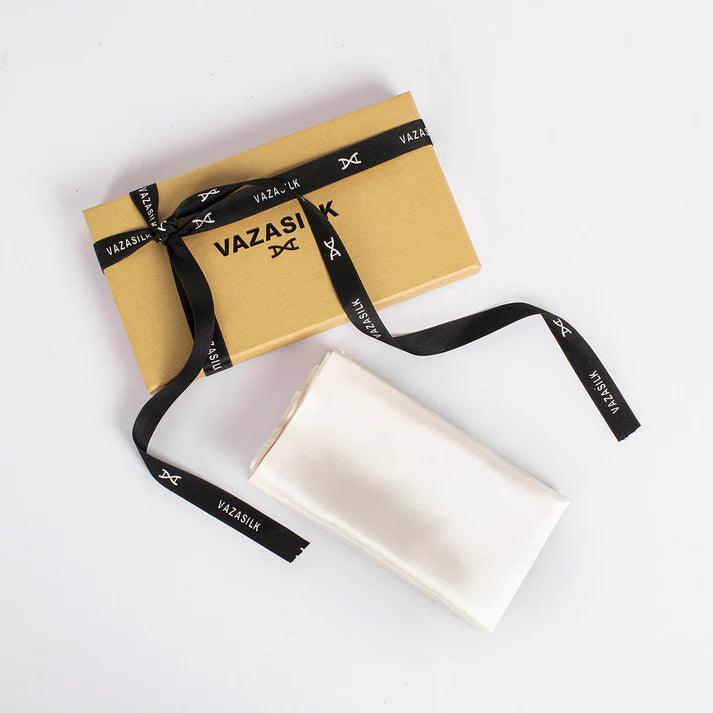 White Pure Silk Pillowcase - VAZASILK
