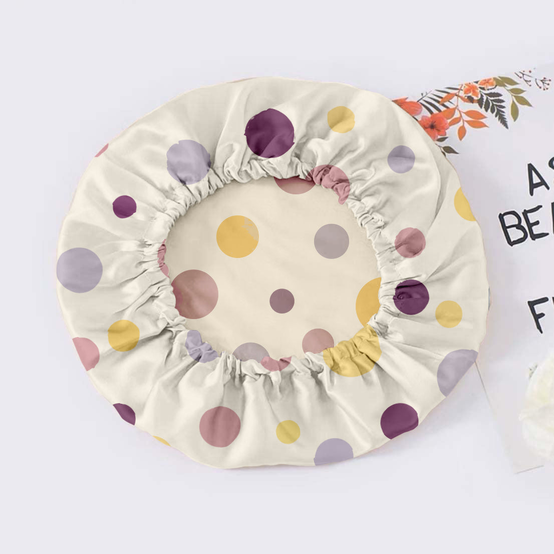 vazasilk single layer silk bonnet Purple Polka Dots