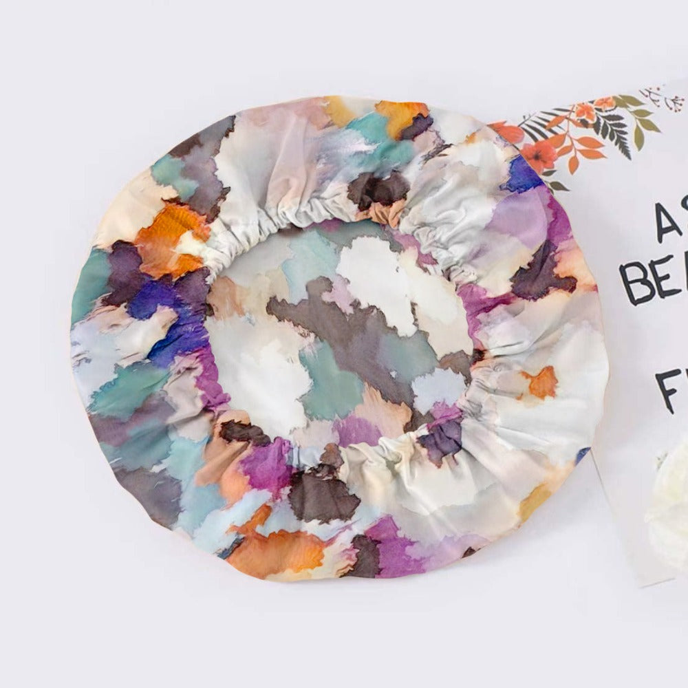 vazasilk single layer silk bonnet Colorful Ink Dyeing