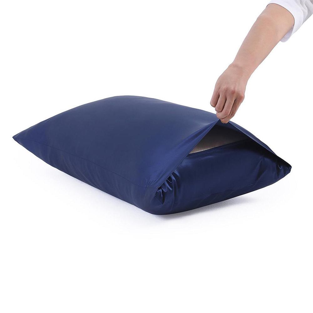 Taie d'Oreiller en Soie 22 Momme - Bleu Marine