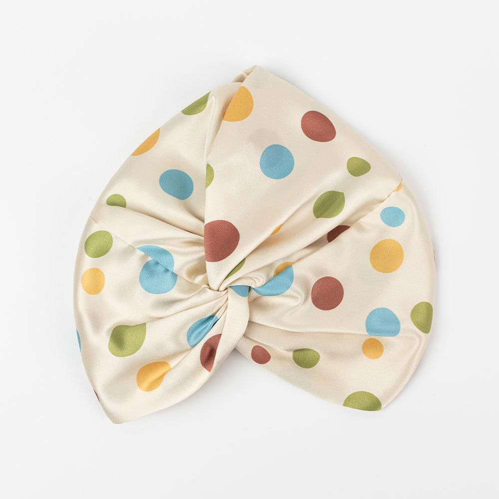 vazasilk double layer silk bonnet Blue Polka Dots