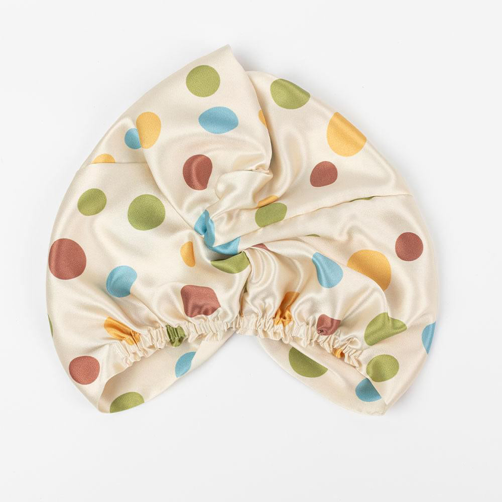 vazasilk double layer silk bonnet Blue Polka Dots