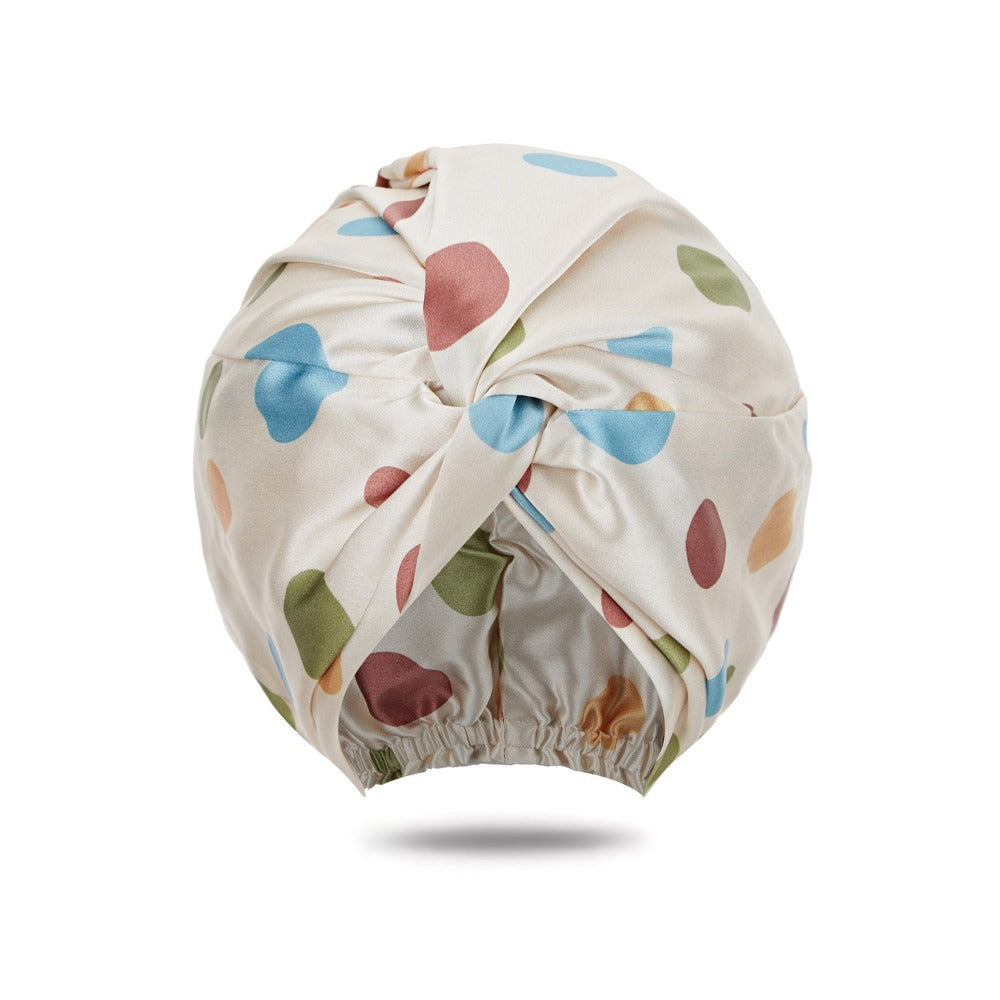 vazasilk double layer silk bonnet Blue Polka Dots