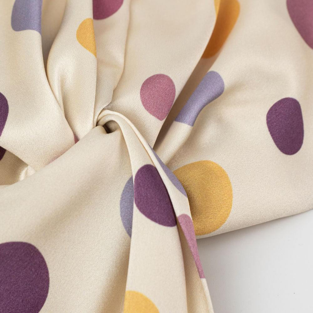 vazasilk double layer silk bonnet Purple Polka Dots