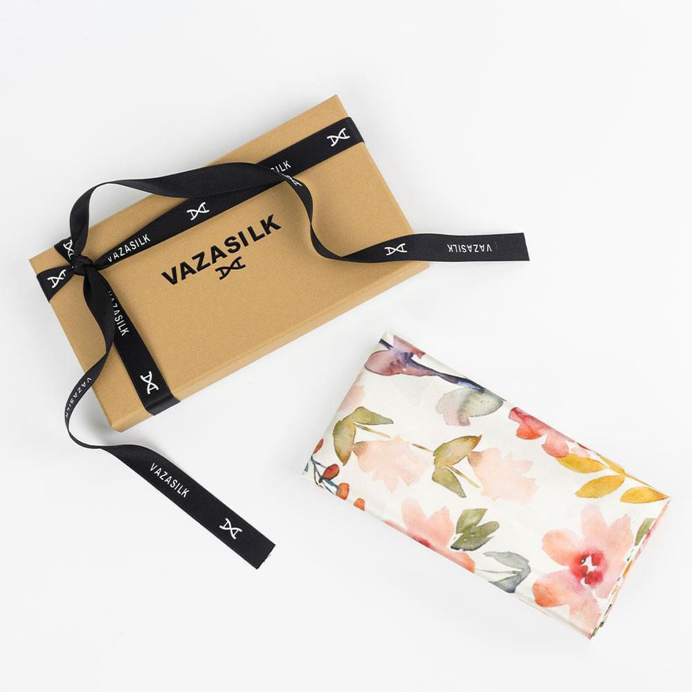22 Momme Silk Pillowcase - White Floral