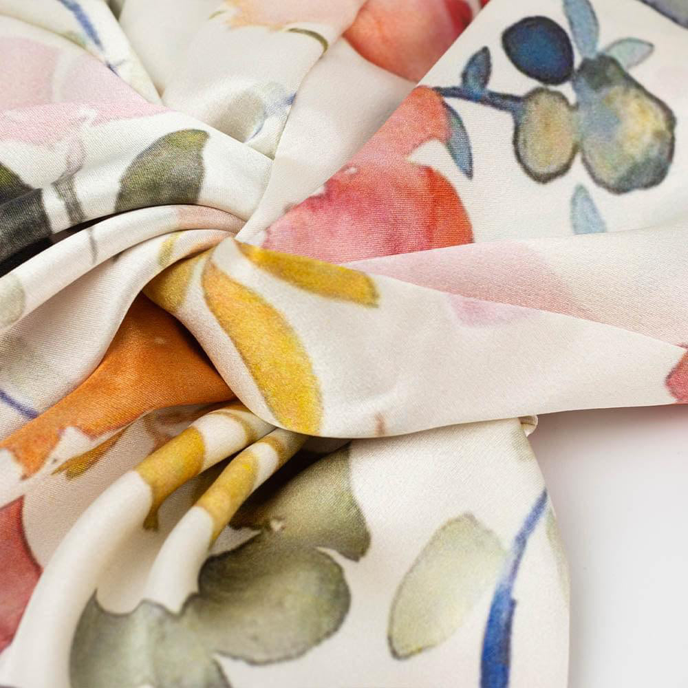 vazasilk double layer silk bonnet White Floral