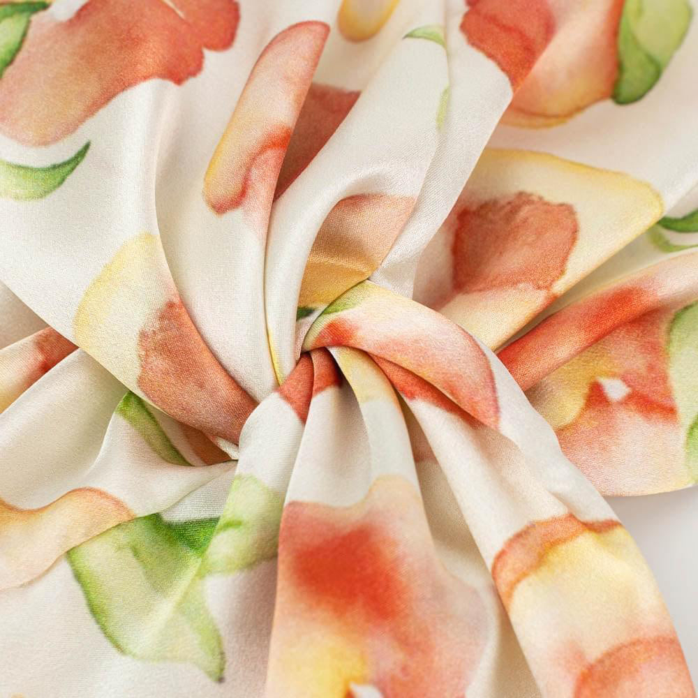vazasilk double layer silk bonnet Peach Patterned