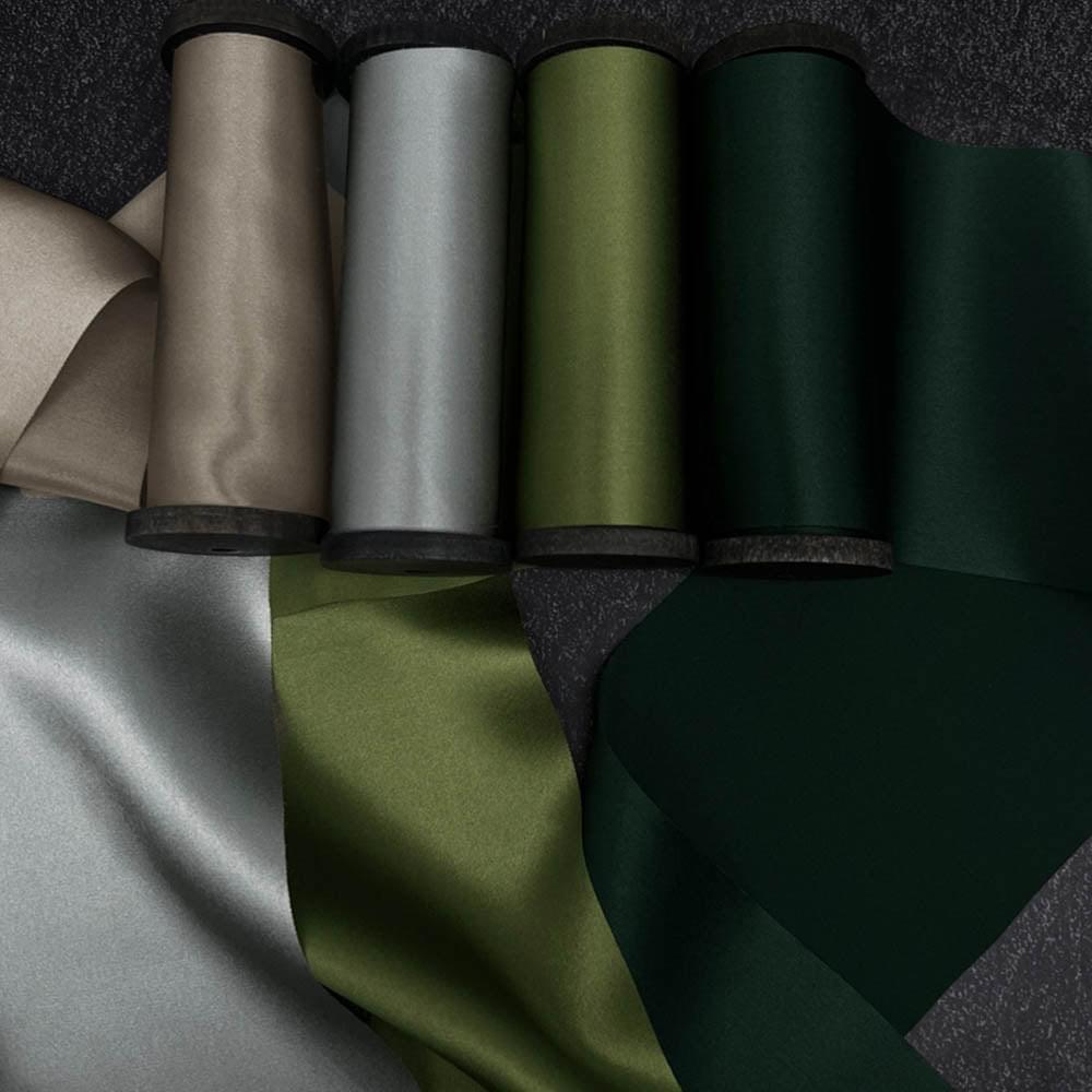 4 Rolls of Assorted Colors Pure Silk Ribbon - VAZASILK