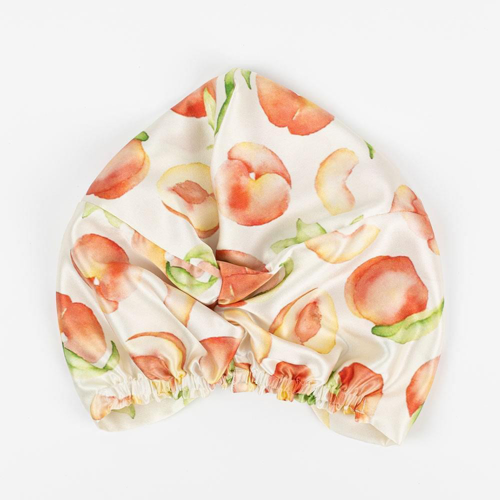 vazasilk double layer silk bonnet Peach Patterned