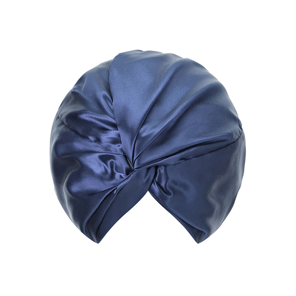 vazasilk double layer silk bonnet navy blue