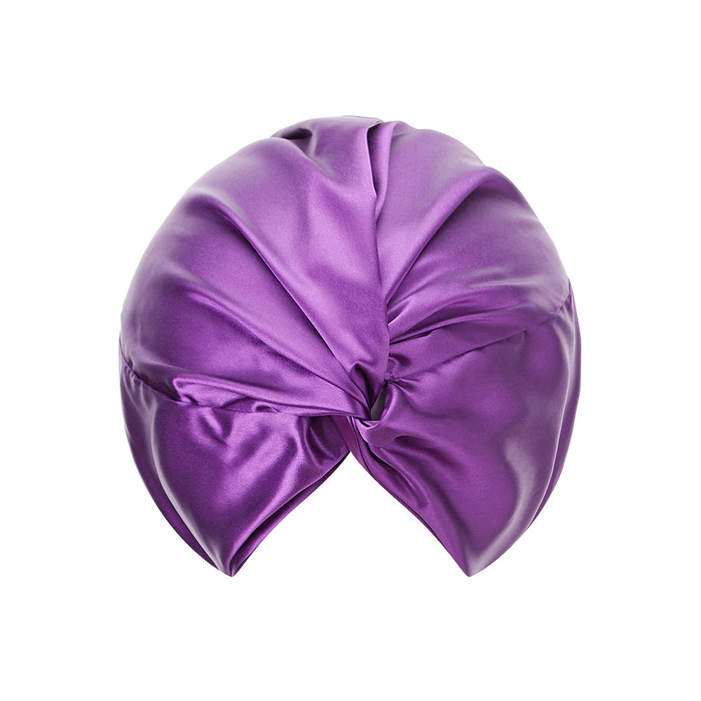 vazasilk double layer silk bonnet dark purple