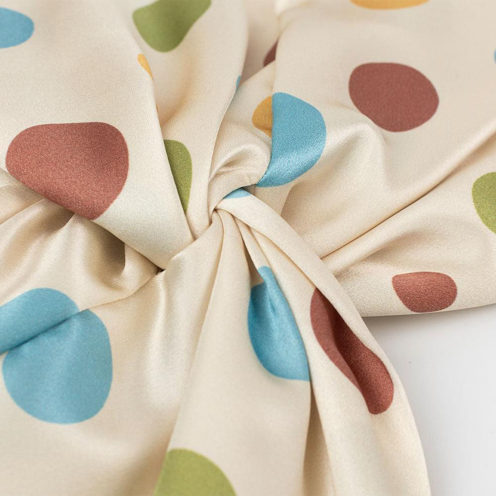 vazasilk double layer silk bonnet Blue Polka Dots