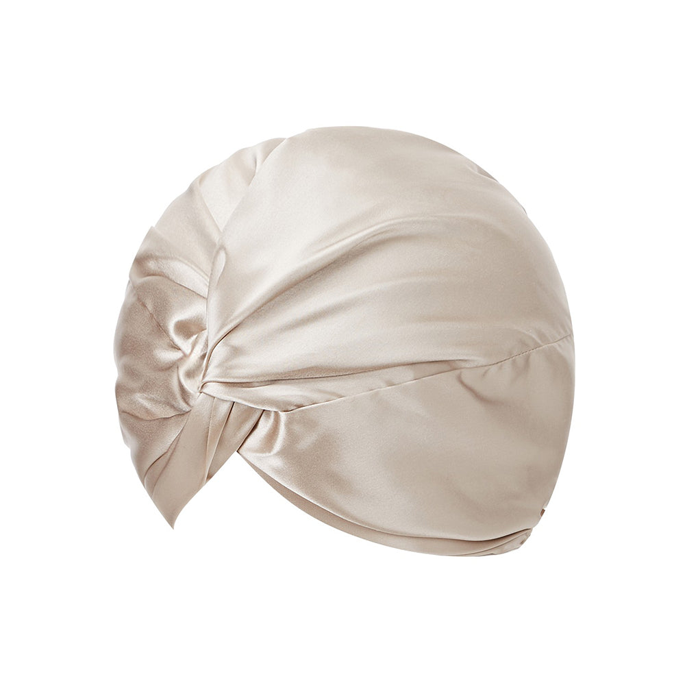 vazasilk double layer silk bonnet champagne