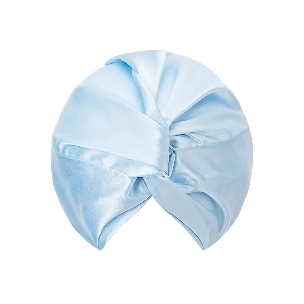vazasilk double layer silk bonnet light blue