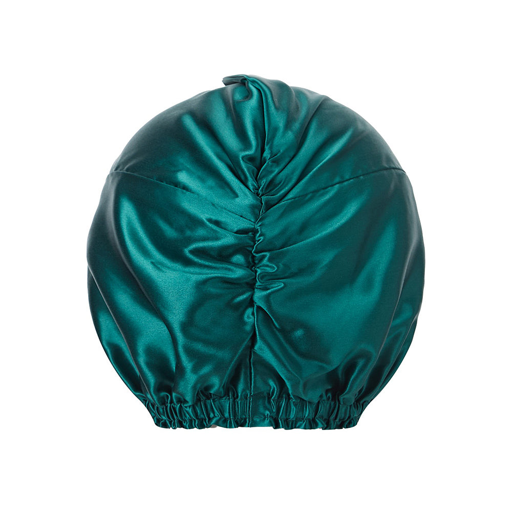 vazasilk double layer silk bonnet dark green
