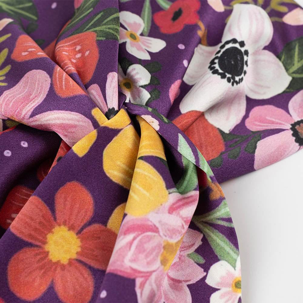 vazasilk double layer silk bonnet Purple Floral