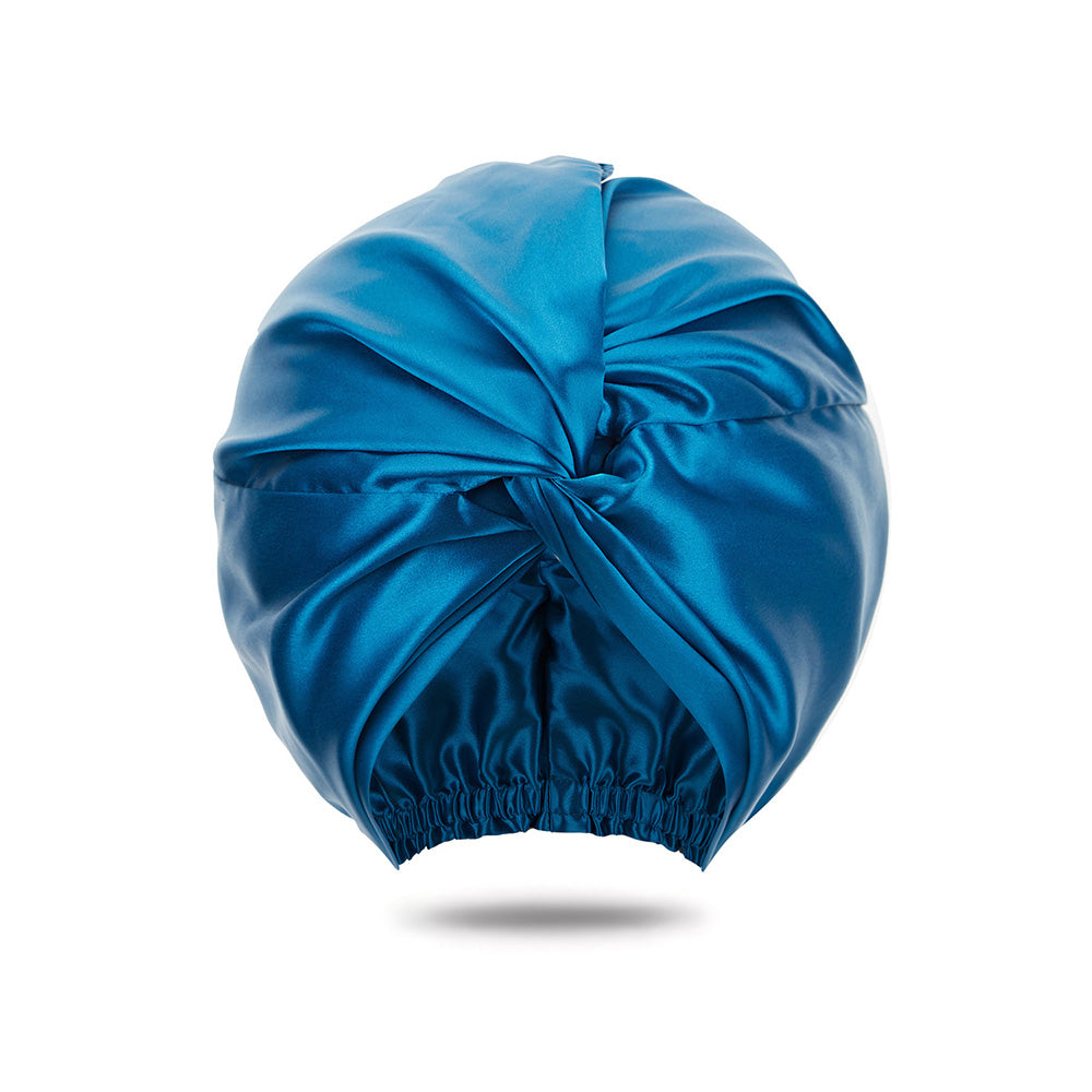 vazasilk double layer silk bonnet peacock blue
