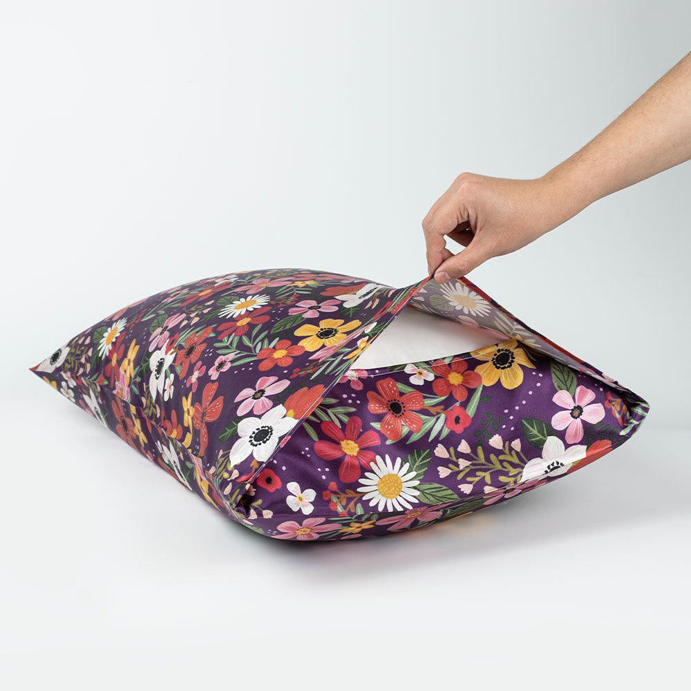 22 Momme Silk Pillowcase - Purple Floral