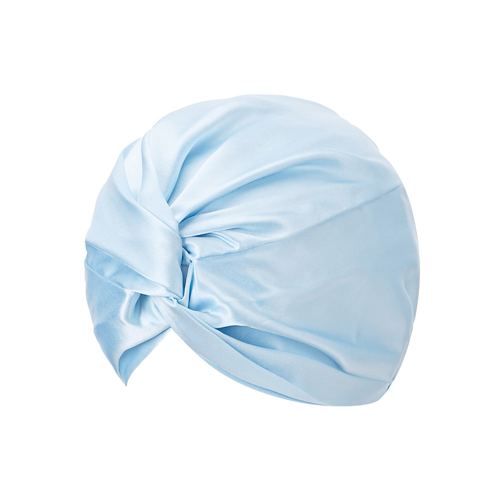 vazasilk double layer silk bonnet light blue