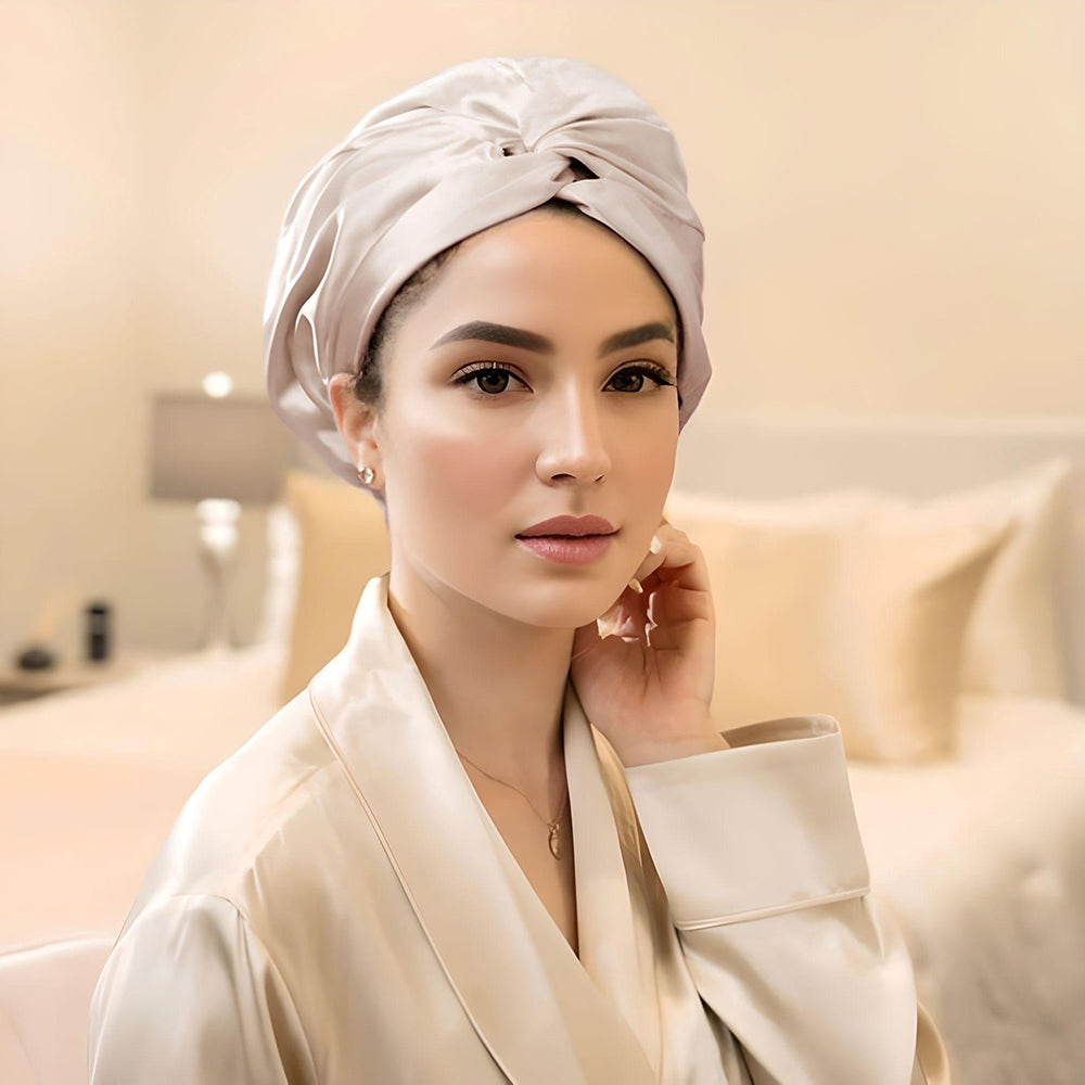 vazasilk double layer silk bonnet pink