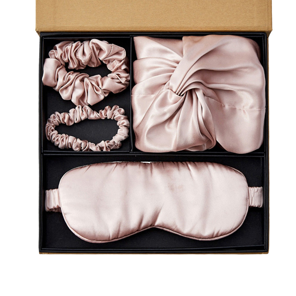 Silk Bonnet with Eye Mask Gift Set - Solid Color