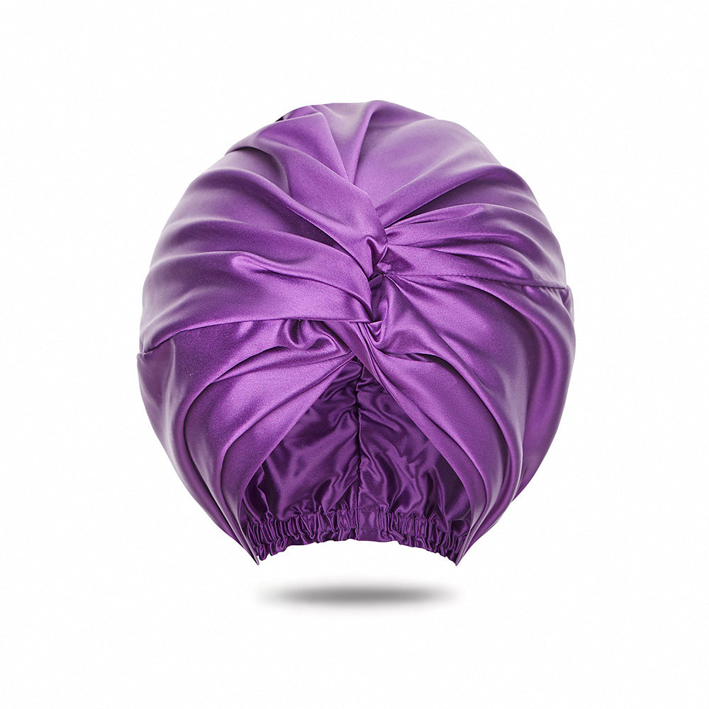 vazasilk double layer silk bonnet dark purple
