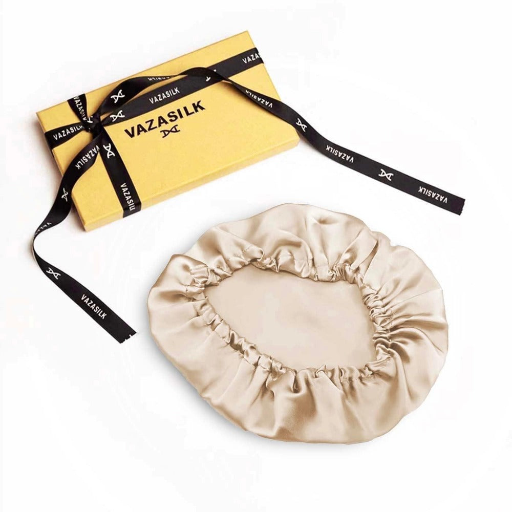 vazasilk single layer silk bonnet champagne