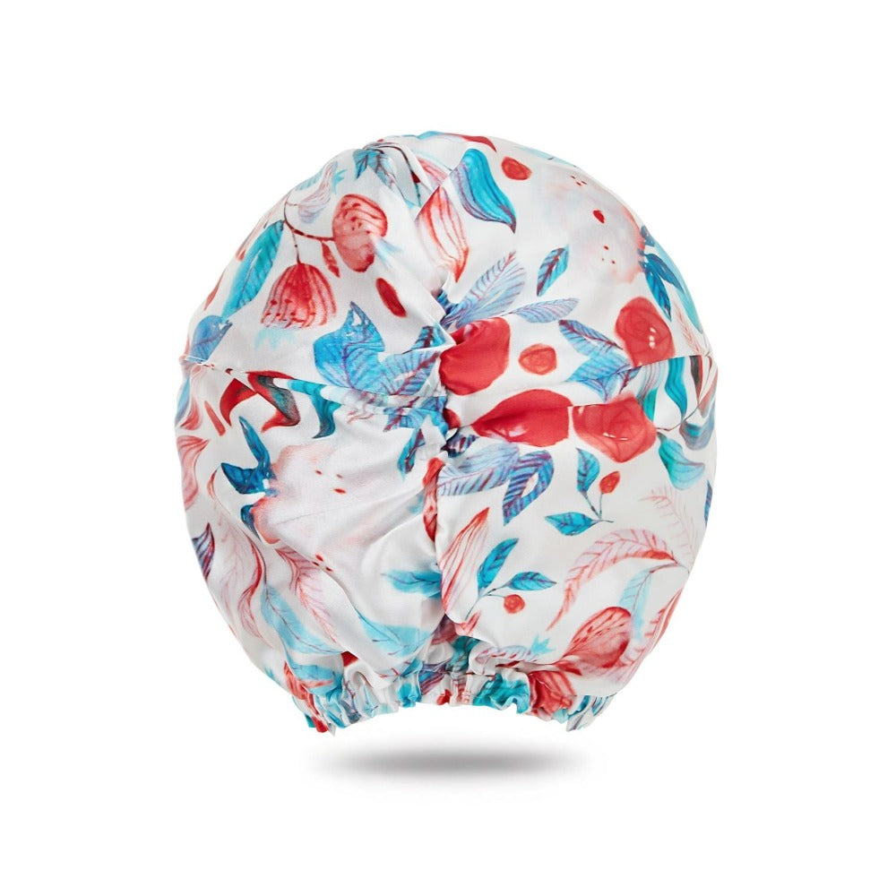 vazasilk double layer silk bonnet Red Pomegranate Flower
