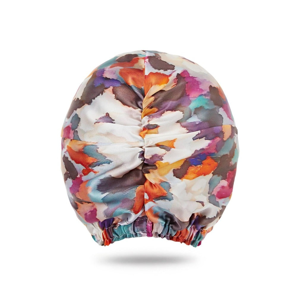 vazasilk double layer silk bonnet Colorful Ink Dyeing