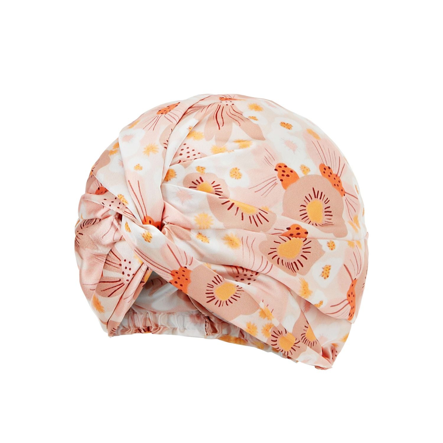 vazasilk double layer silk bonnet Orange Floral