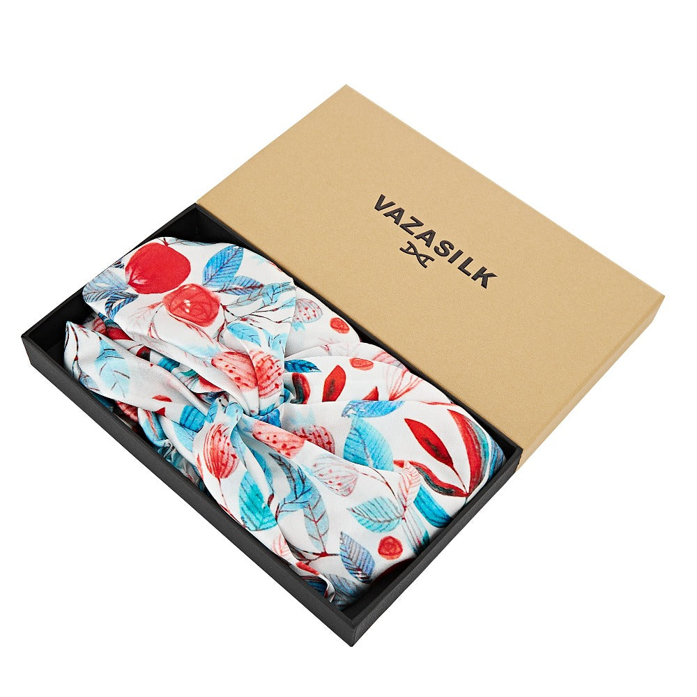 vazasilk double layer silk bonnet Red Pomegranate Flower