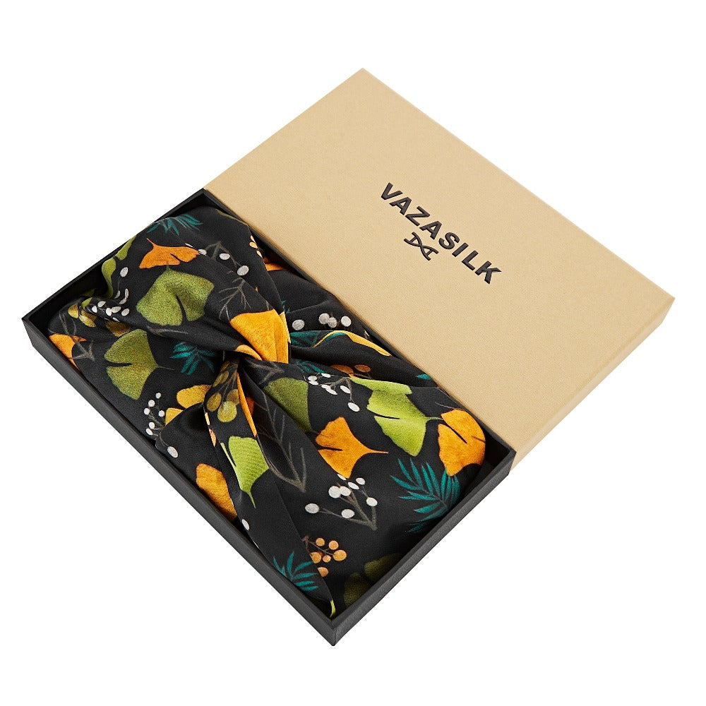 vazasilk double layer silk bonnet Ginkgo Biloba Leaf