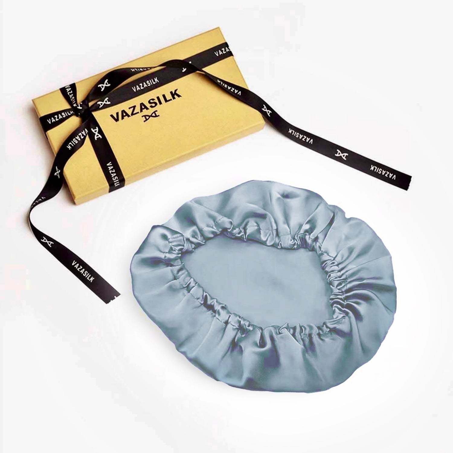 vazasilk single layer silk bonnet light blue