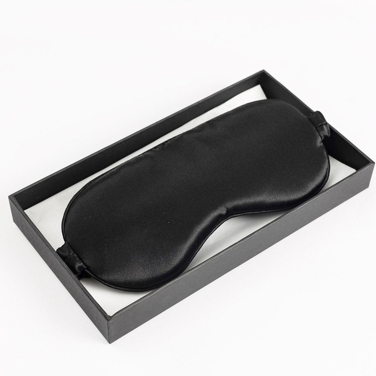 Black Pure Mulberry Silk Sleep Eye Mask - VAZASILK