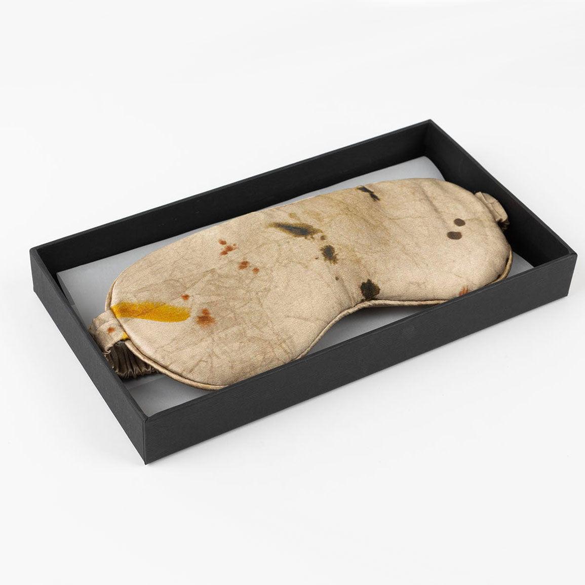 Botanical Taupe Pure Mulberry Silk Sleep Eye Mask - VAZASILK