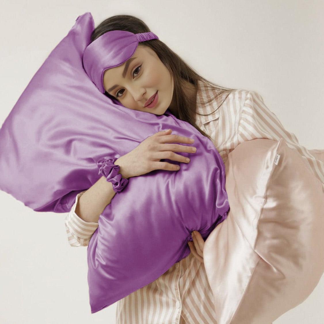 Dark Purple Mulberry Silk Sleep Eye Mask - VAZASILK