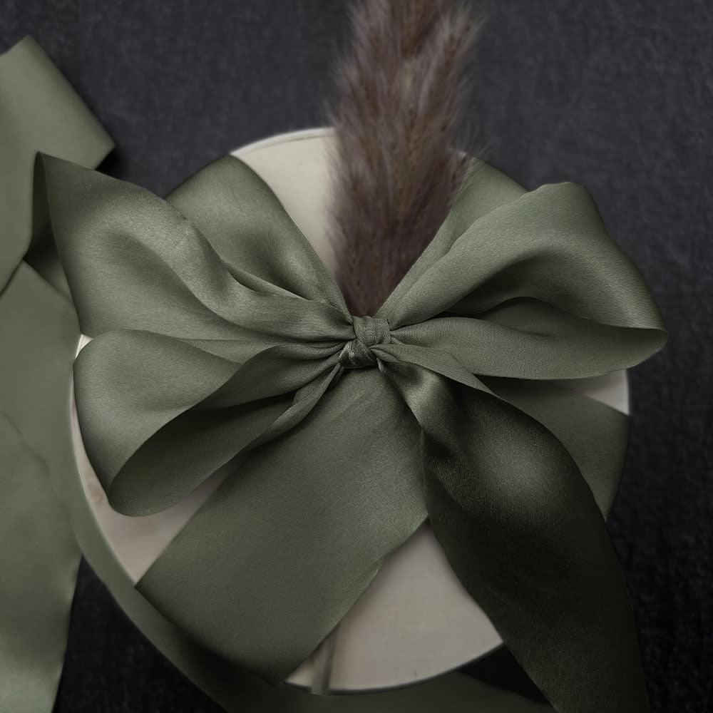 Eucalyptus Green Pure Silk Ribbon - VAZASILK