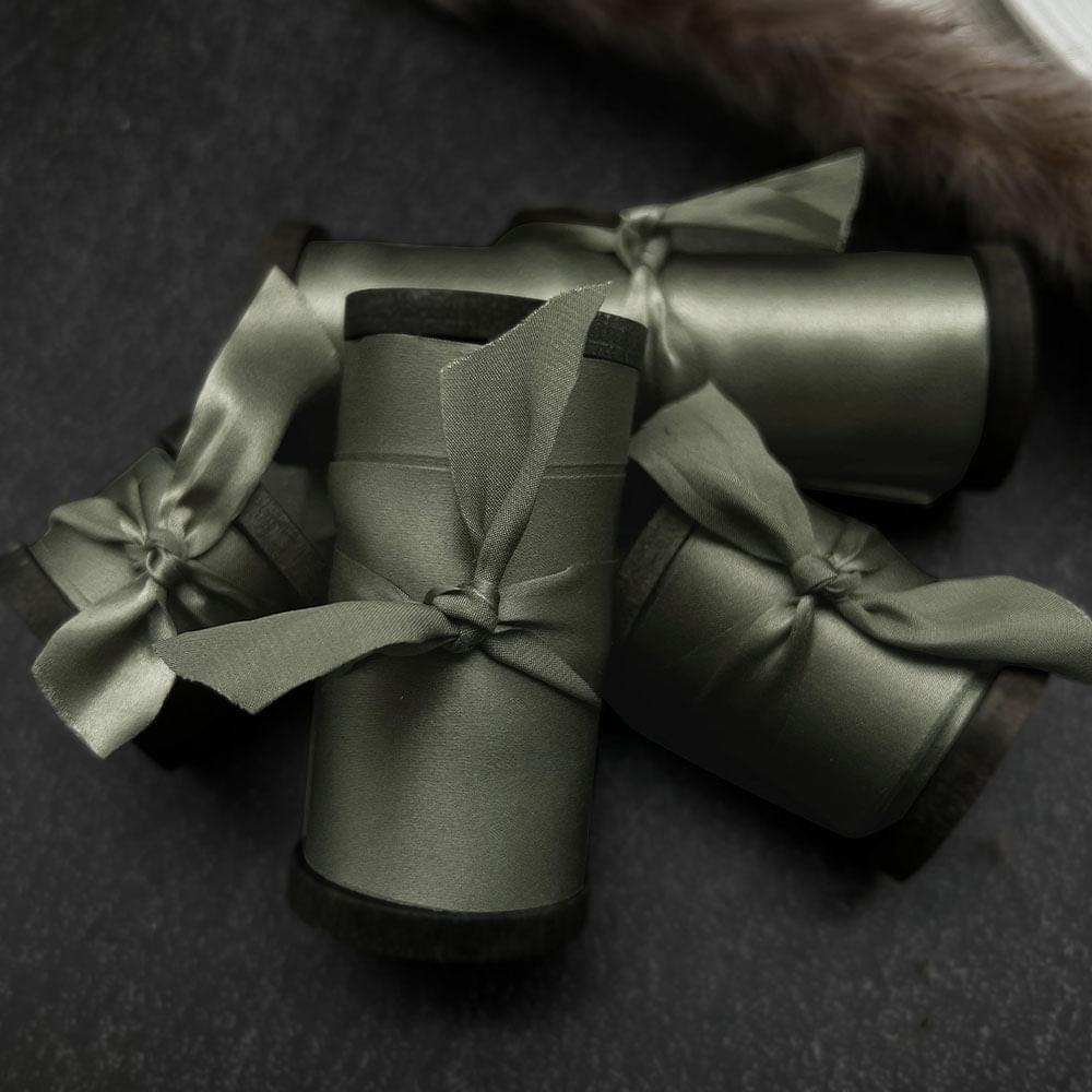 Eucalyptus Green Pure Silk Ribbon - VAZASILK
