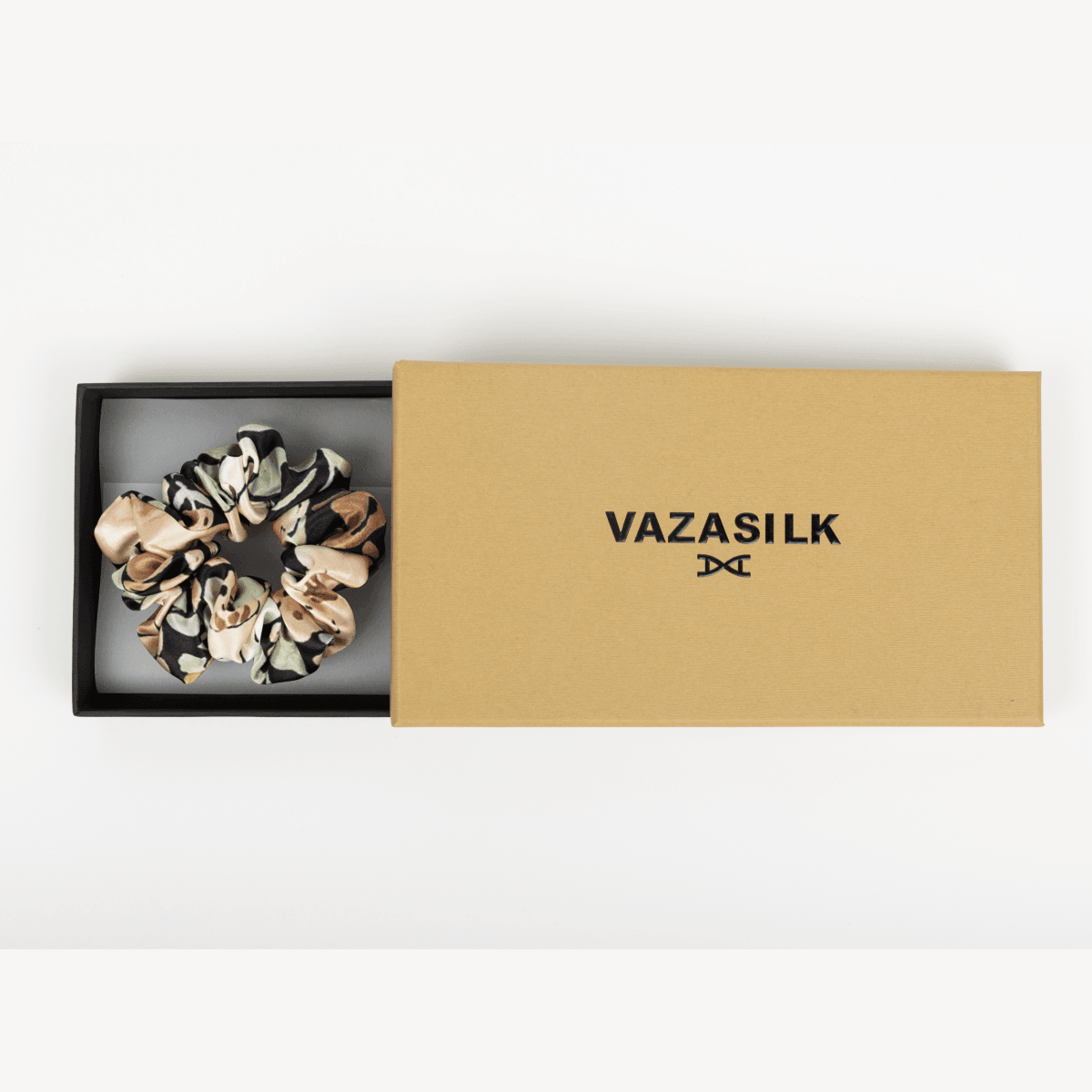 Floral Mulberry Silk Hair Scrunchies Large 6pcs - VAZASILK