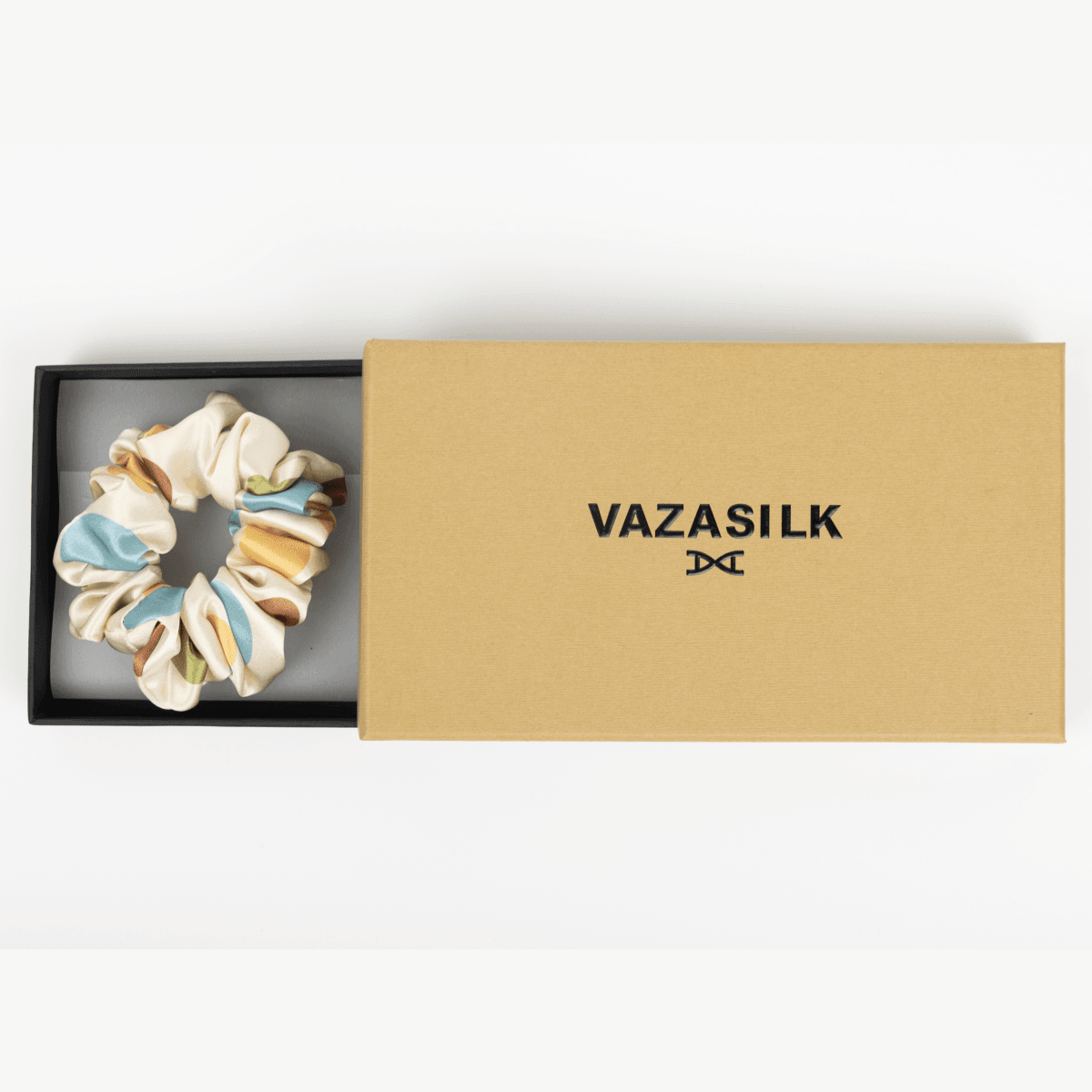Floral Mulberry Silk Hair Scrunchies Large 6pcs - VAZASILK