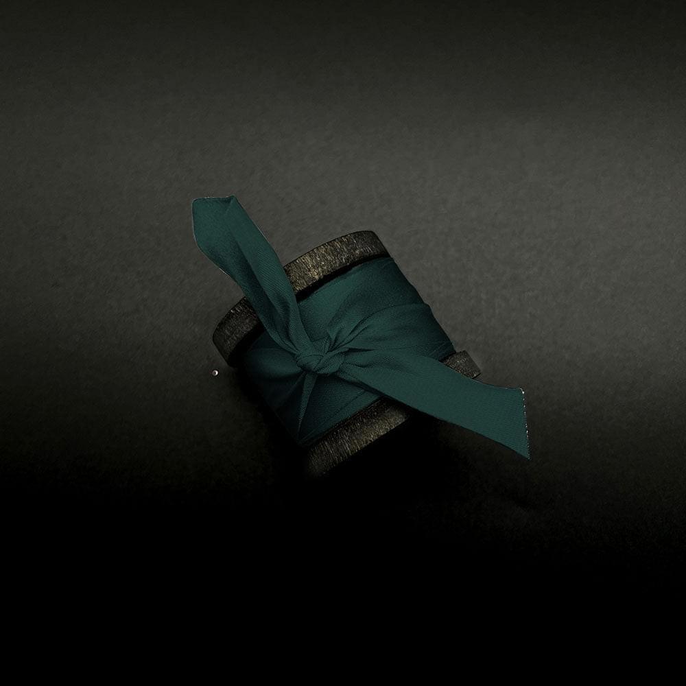 Forest Green Pure Silk Ribbon - VAZASILK