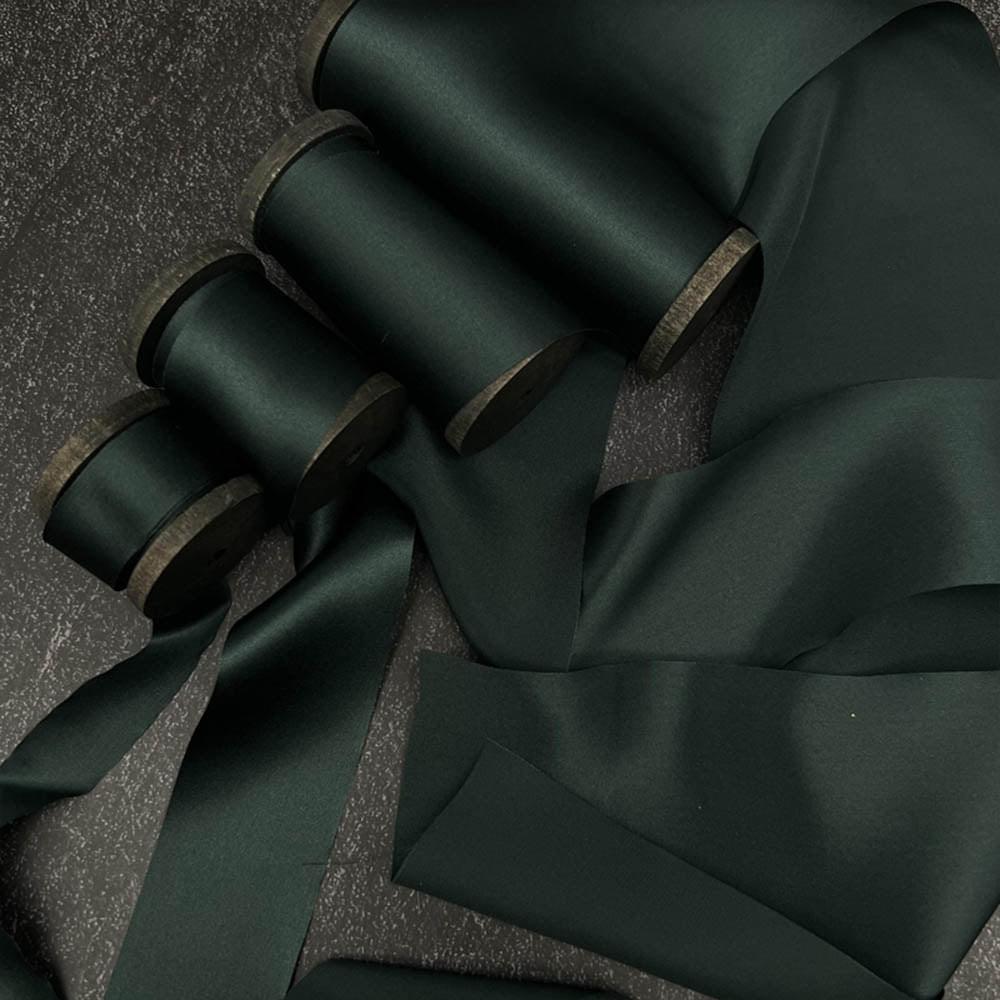 Forest Green Pure Silk Ribbon - VAZASILK