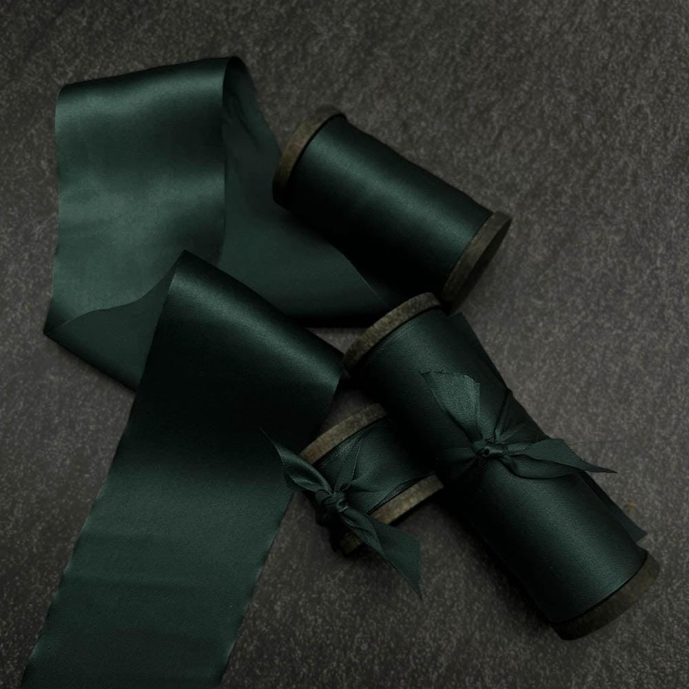 Forest Green Pure Silk Ribbon - VAZASILK